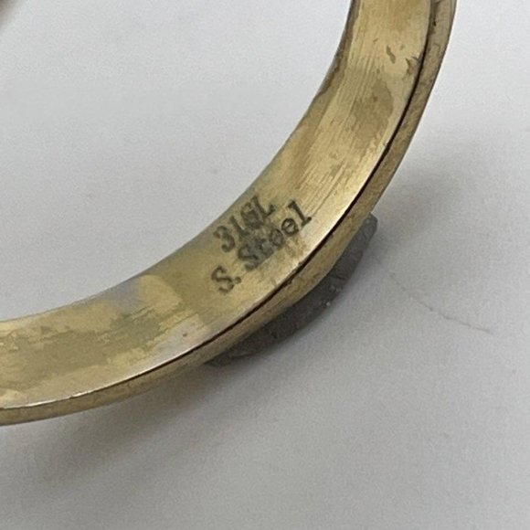 Stainless Steel 316L Gold-Tone White Stone Multi-Color Rhinestone Finger Ring - Picture 5 of 6